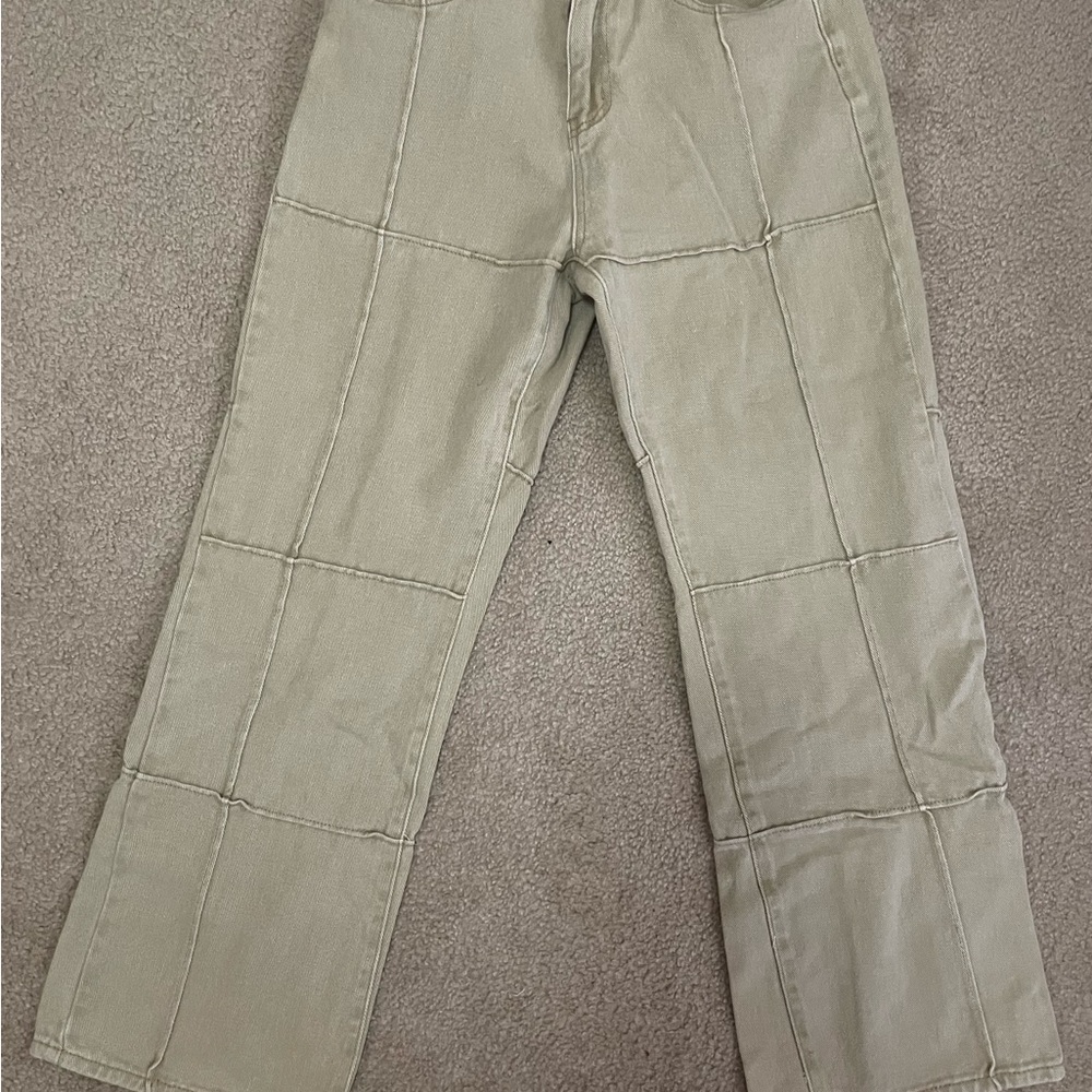 Beige Botany Corduroy Cotton Flared Pants